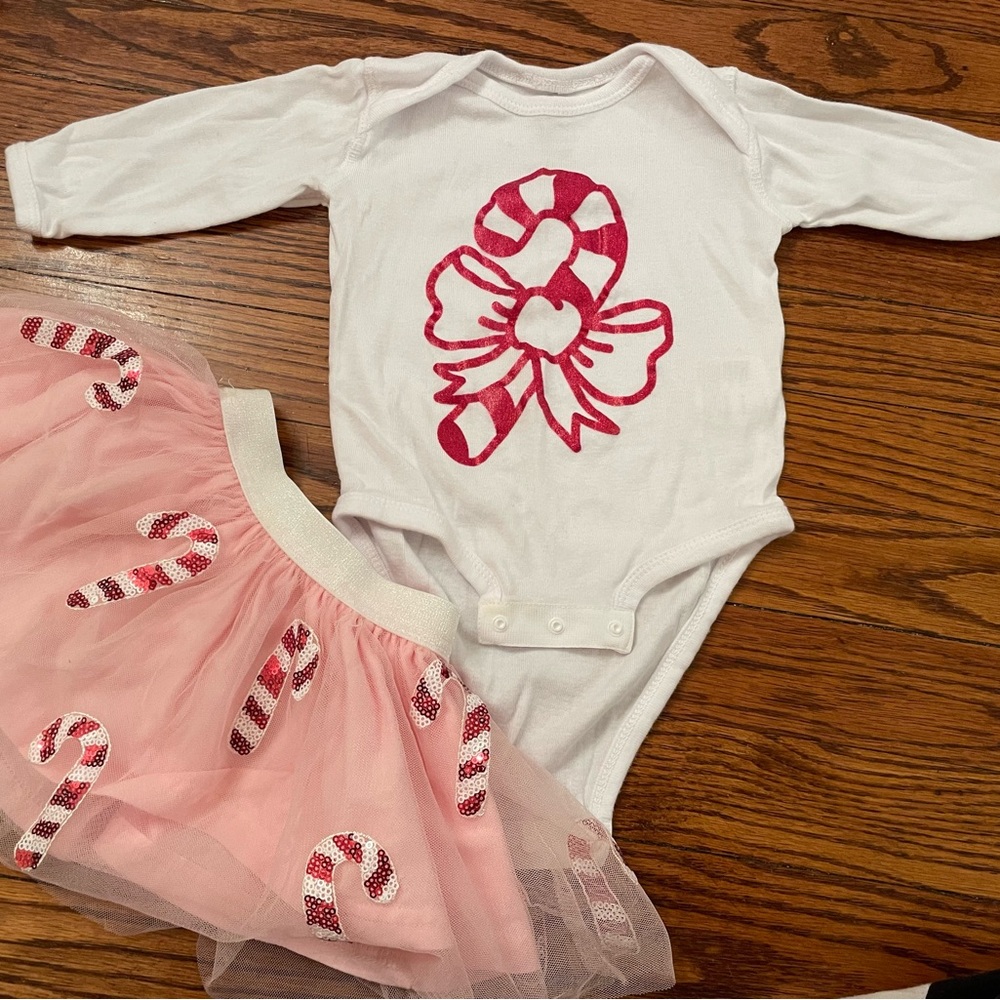 Custom Candy Cane Outfit for a baby girl